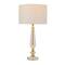 White Linen Traditional Buffet Lamp, 27" x 14" x 14"